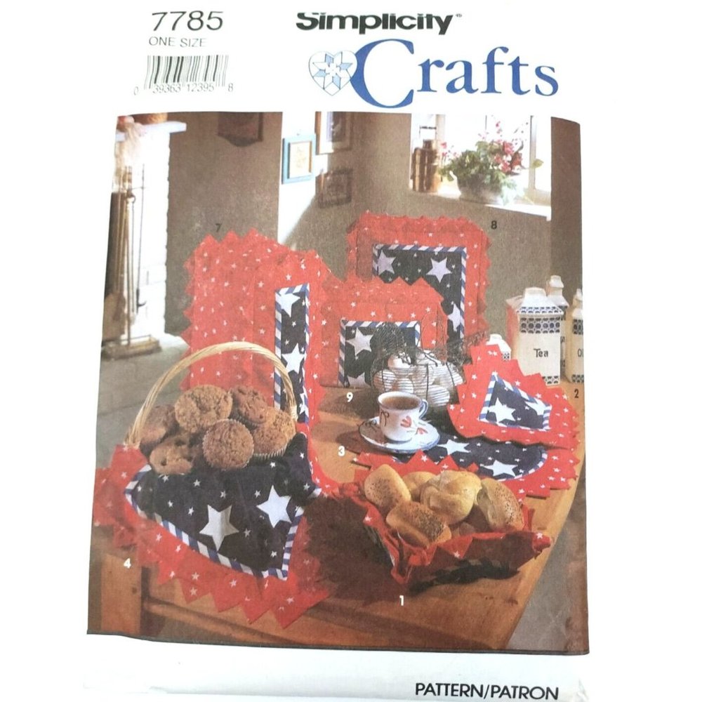 Simplicity Crafts Pattern #7785 "Patchwork Table Toppers One Size UNCUT ©1992